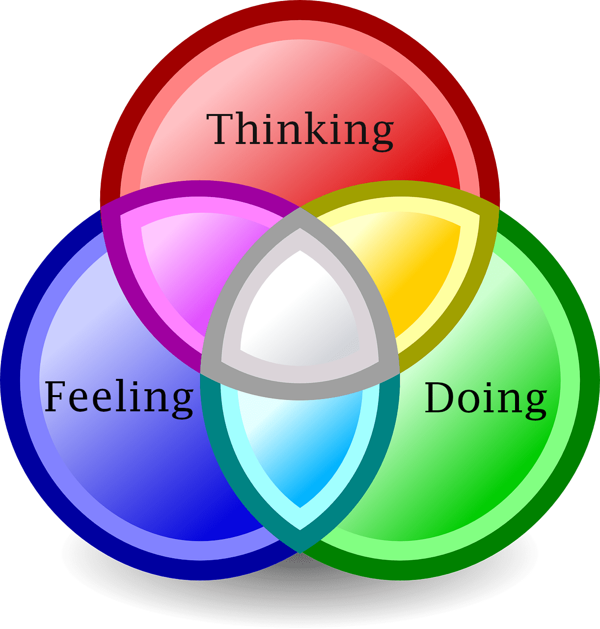 venn diagram thinking, feeling, doing